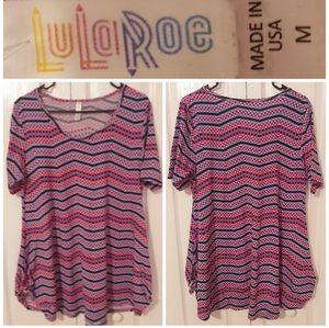 NWOT Lularoe Perfect Tee Medium Pink Purple Black